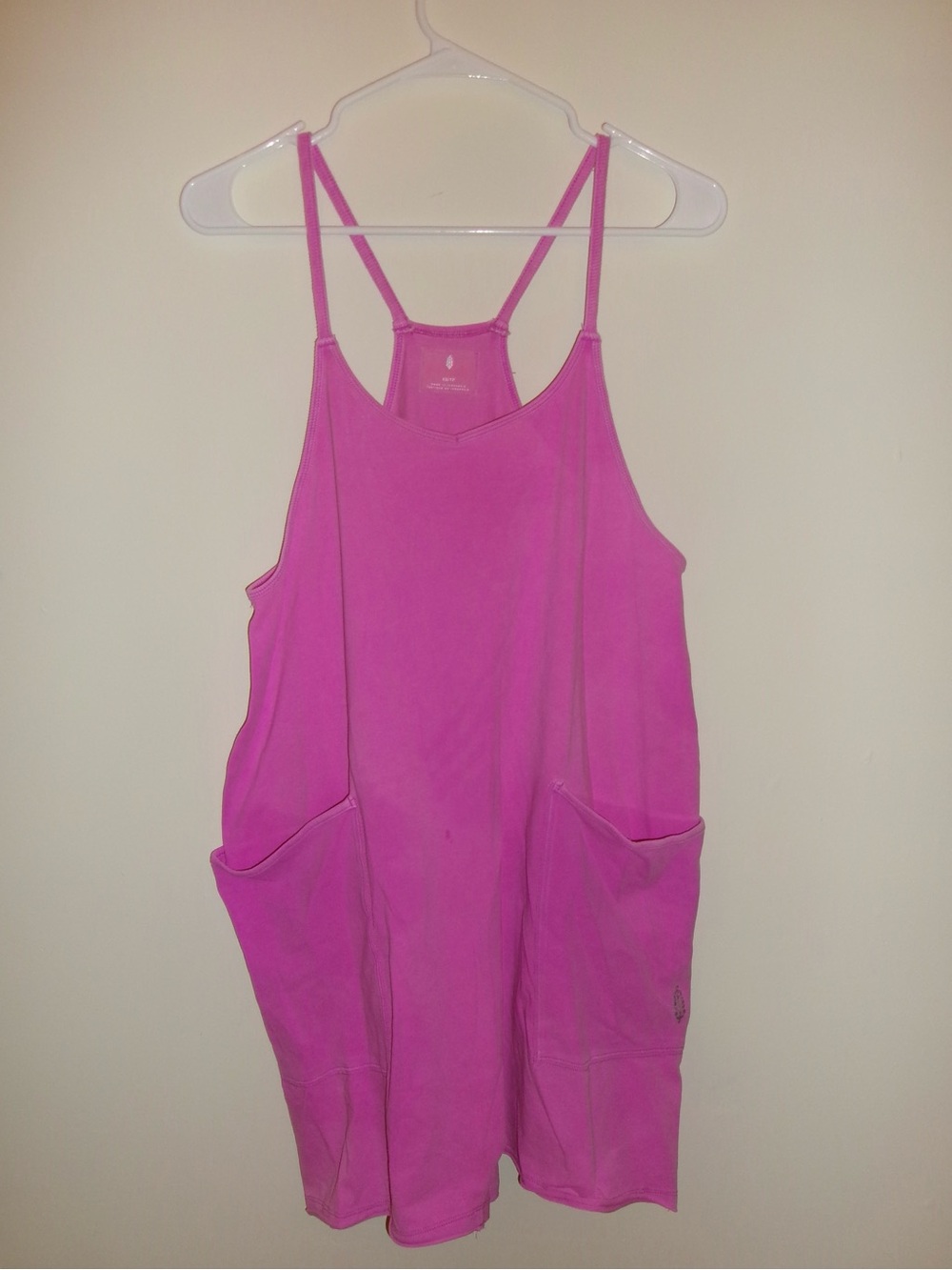 Free People Pink Strappy Pocket Romper